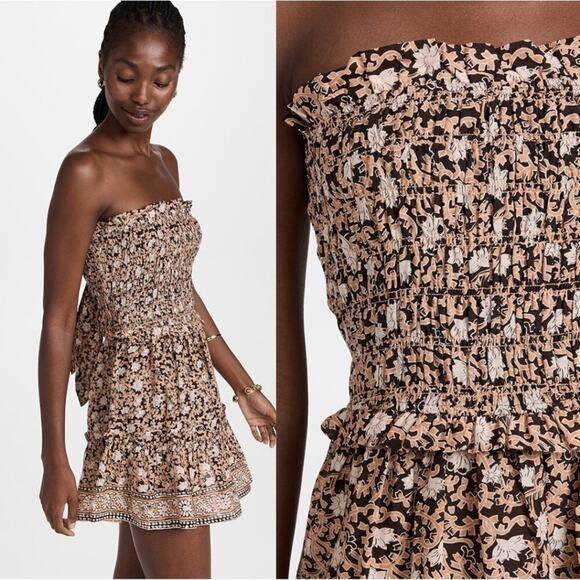 Sea Irina Strapless Smocked Swim Cover Up Mini Dress - Picture 2 of 7